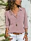 cheap Tops &amp; Blouses-Women&#039;s Plus Size Blouse Shirt Solid Colored Long Sleeve Shirt Collar Basic Tops Black Purple Blushing Pink