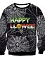 billige Hættetrøjer &amp; sweatshirts-Dame Herre Pullover-sweatshirt Trykt mønster Rund hals Halloween Halloween Hættetrøjer Sweatshirts Sort