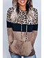 billige Hættetrøjer &amp; sweatshirts-Dame Hattetrøje bluse Leopard Chimpansemønster Daglig Andre tryk Afslappet Hættetrøjer Sweatshirts Løstsiddende Overdimensionerede Brun