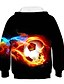billige Hættetrøjer og sweatshirts til drenge-Drenge 3D Fodbold Hattetrøje Langærmet 3D-udskrivning Efterår Vinter Aktiv Basale Polyester Rayon Børn 3-12 år udendørs Daglig