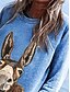 abordables Sweats à capuche et sweat-shirts-Femme Sweat à capuche Animal Quotidien basique Pulls Capuche Pulls molletonnés Bleu