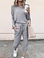 cheap Two Piece Sets-Women&#039;s Solid Color Home Daily Wear Two Piece Set Pant Loungewear Jogger Pants Tracksuit Pants Sets T shirt Patchwork Tops / Loose