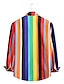 cheap Men&#039;s Shirts-Men&#039;s Shirt Striped Long Sleeve Daily Tops Rainbow