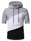 cheap Tank Tops-Men&#039;s T shirt Color Block Short Sleeve Daily Tops Black Gray