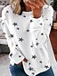 billige Hættetrøjer &amp; sweatshirts-Dame Pullover-sweatshirt bluse Afslappet Grøn Hvid Grå Stjerne Daglig Overdimensionerede Langærmet Rund hals S M L XL XXL