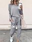 cheap Two Piece Sets-Women&#039;s T shirt Tee Tracksuit Pants Sets Plain Solid Colored Black Light Grey Dark Gray 2 Piece Long Sleeve Regular Fit Fall &amp; Winter