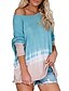 cheap Sweaters &amp; Cardigans-Women&#039;s Basic Knitted Geometric Pullover Long Sleeve Oversized Sweater Cardigans Crew Neck Round Neck Fall Blue