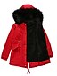 cheap Women&#039;s Coats &amp; Jackets-Women&#039;s Coat Fall &amp; Winter Daily Valentine&#039;s Day Regular Coat Loose Basic Jacket Long Sleeve Fur Trim Solid Colored Black Army Green Red