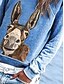 abordables Sweats à capuche et sweat-shirts-Femme Sweat à capuche Animal Quotidien basique Pulls Capuche Pulls molletonnés Bleu