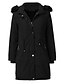 economico Women&#039;s Coats &amp; Jackets-Per donna Imbottito Lungo Cappotto Largo Giacca Tinta unita Rosa Vino Nero