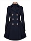cheap Coats &amp; Trench Coats-Women&#039;s Trench Coat Fall &amp; Winter Daily Long Coat Regular Fit Basic Jacket Long Sleeve Patchwork Solid Colored Navy Blue Beige