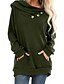 abordables Hoodies &amp; Sweatshirts-Mujer Color sólido Sudadera Con Capucha Botón Diario Básico Casual Sudaderas con capucha Sudaderas Gris Verde Trébol Negro