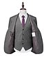cheap New To Sale-Men&#039;s Suits Pants Blazer Waistcoat Houndstooth Regular Fit Single Breasted Polyester Men&#039;s Suit Gray Notch lapel collar