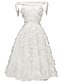 abordables Vestidos de Nochevieja-Mujer Vestido de una línea Mini vestido corto Blanco Rosa Vino Sin Mangas Color sólido Borlas Lazo Verano Hombros Caídos Sensual 2021 S M L XL XXL