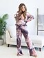 baratos Two Piece Sets-Mulheres Básico Tintura Tie Dye Conjunto de duas peças Moletom Conjunto Calça Loungewear Com Cordão Blusas