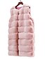 cheap Furs &amp; Leathers-Women&#039;s Vest Fall Winter Party Daily Date Long Coat Regular Fit Casual Jacket Sleeveless Fur Solid Colored Pink Gray Black