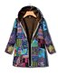 cheap Coats &amp; Trench Coats-Women&#039;s Parka Fall Winter Daily Valentine&#039;s Day Regular Coat Regular Fit Casual Jacket Long Sleeve Print Tie Dye Blue Orange Red