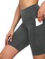 abordables Bottoms-Femme Sportif Yoga Des sports Mince Joggings Short Shorts de motard Pantalon Couleur Pleine Court Taille haute Jaune Noir Gris Foncé Gris
