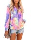 cheap Hoodies &amp; Sweatshirts-Women&#039;s Tie Dye Zip Up Hoodie Sweatshirt Zip Up Daily Basic Hoodies Sweatshirts  Blue Purple Rainbow