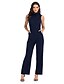 cheap Jumpsuits &amp; Rompers-Women&#039;s Ordinary Business Black Blue Red Romper Solid Colored Patchwork