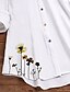 cheap Tops &amp; Blouses-Women&#039;s Blouse Shirt Long Sleeve Floral Solid Colored Flower Shirt Collar Tops Blue Green White