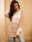 cheap Sweaters &amp; Cardigans-Women&#039;s Basic Hooded Striped Pullover Long Sleeve Oversized Sweater Cardigans V Neck Fall Winter Blushing Pink