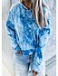 abordables Sudaderas y capuchas-Mujer Tie-dye Sudadera Pull-over Otras impresiones Diario Noche Básico Casual Sudaderas con capucha Sudaderas Azul Piscina Azul Marino
