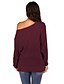 cheap Sweaters &amp; Cardigans-Women&#039;s Solid Colored Pullover Long Sleeve Sweater Cardigans Off Shoulder Fall Winter White Black Wine