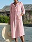 cheap Casual Dresses-Women&#039;s Shift Dress Midi Dress Blushing Pink Wine Black Light Blue 3/4 Length Sleeve Solid Color Ruched Summer Round Neck Casual Loose 2021 S M L XL XXL 3XL 4XL 5XL
