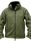 cheap Softshell, Fleece &amp; Hiking Jackets-Men&#039;s Hoodie Jacket Hiking Fleece Jacket Winter Military Tactical Outdoor Solid Color Thermal Warm Windproof Fleece Lining Breathable Multi Pockets Full Zip Jacket Coat Top Camping Hunting Fishing