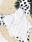 cheap One-Pieces-Women&#039;s Vintage Tankini Swimsuit Tummy Control Ruffle Slim Padded Plus Size Swimwear Bathing Suits White Black / One Piece