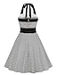 cheap Christmas Dresses-Women&#039;s Swing Dress Knee Length Dress Black Sleeveless Check Summer Casual 2021 S M L XL XXL