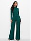 abordables Jumpsuits &amp; Rompers-Combinaison-pantalon Femme Couleur Pleine Ordinaire Col Ras du Cou Ample Standard Vert M