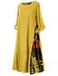 cheap Maxi Dresses-Maxi long Dress Swing Dress Yellow Army Green Red Navy Blue Print Print Spring &amp; Summer Holiday vacation dresses Hot Casual 2021 Loose L XL XXL 3XL 4XL 5XL