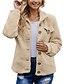 preiswerte Pelz &amp; Ledermode für Damen-Damen Teddy-Mantel Solide Grundlegend Herbst Winter Standard Mantel Alltag Langarm Jacken Grau