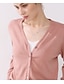 cheap Cardigans-Women&#039;s Cardigan Solid Colored Long Sleeve Sweater Cardigans Fall Winter V Neck Blue Yellow Blushing Pink