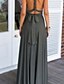 cheap Elegant Dresses-Women&#039;s A Line Dress Maxi long Dress Gray Sleeveless Solid Color Print Summer V Neck Hot Casual 2021 S M L XL