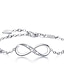 billige Damesmykker-925 sterlingsølv infinity endeløs kjærlighet symbol sjarm justerbar armbånd gave til kvinner jenter (a- sølv)
