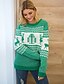 cheap Christmas Sweater-Women&#039;s Christmas Animal Sweater Long Sleeve Sweater Cardigans Crew Neck Round Neck Fall Spring Red Green Navy Blue