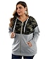 cheap Plus Size Tops-Women&#039;s Pullover Hoodie Sweatshirt Leopard Oversized Daily non-printing Basic Hoodies Sweatshirts  Black Gray