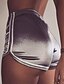 baratos Shorts-Mulheres Calção Pijamas Vinho Prata Azul Marinha Esportivo Cintura Média Cor Sólida S M L XL / Delgado