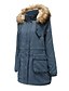 cheap Down&amp; Parkas-Women&#039;s Padded Parka Solid Colored Polyester Blue / Red / Khaki M / L / XL