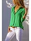 baratos Tops &amp; Blouses-Mulheres Blusa Camisa Social Verde Azul Azul Claro Básico Tecido Cor Sólida Casual Diário Manga Longa Colarinho de Camisa Trabalho Casual S