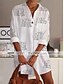 cheap Tops &amp; Blouses-Women&#039;s Blouse Letter Daily Long Sleeve Blouse Shirt Shirt Collar White S