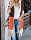 abordables Cardigans-Femme Bohème Tricoté Bloc de Couleur Cardigan Manches Longues Pull Cardigans Licou Automne Hiver Bleu Jaune Kaki