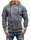 abordables Hoodies-Homme Sweat zippé Couleur unie Capuche Casual du quotidien Vêtement de rue non imprimable basique Frais Vêtement Tenue Pulls Capuche Pulls molletonnés Mince Manches Longues Gris Clair Gris Foncé