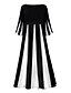 abordables Vestidos Maxi-Mujer Vestido de una línea Vestido largo maxi Negro Manga 3/4 Blanco y Negro Bloques Verano Escote en Pico caliente Casual vestidos de vacaciones Manga de la llamarada 2021 M L XL XXL 3XL