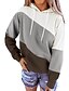 cheap Hoodies &amp; Sweatshirts-Women&#039;s Color Block Tie Dye Hoodie Pullover Daily Basic Hoodies Sweatshirts  Blue Gray