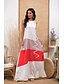 cheap Maxi Dresses-Women&#039;s A Line Dress Maxi long Dress White Sleeveless Color Block Print Summer Round Neck Casual Holiday 2021 S M L XL XXL 3XL 4XL 5XL / Plus Size / Plus Size