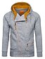 abordables Hoodies-Hombre Sudadera con cremallera Color sólido Con Capucha Casual Diario Ropa de calle no imprimible Básico Fresco Ropa Sudaderas con capucha Sudaderas Delgado Manga Larga Gris Claro Gris Oscuro / Otoño